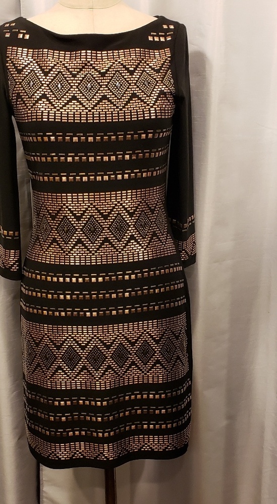 White House Black Market Art Deco Design Dress